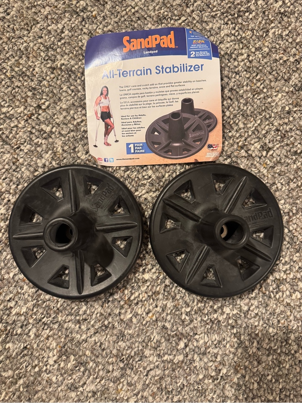 Ez Walk SandPad All-Terrain Stabilizer Pair - Black